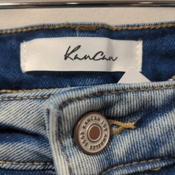 NWT Kancan Women's High Rise Super Skinny Size 7/27 Destroyed Stone Wash - Picture 8 of 14
